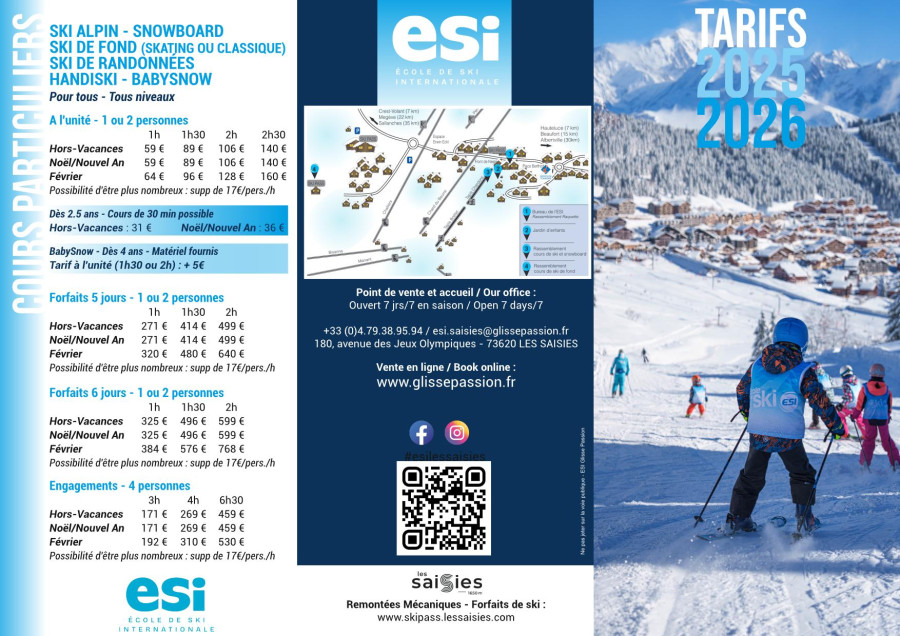 ESI Les Saisies Pour plus de renseignement, n'hésitez-pas à nous contacter :